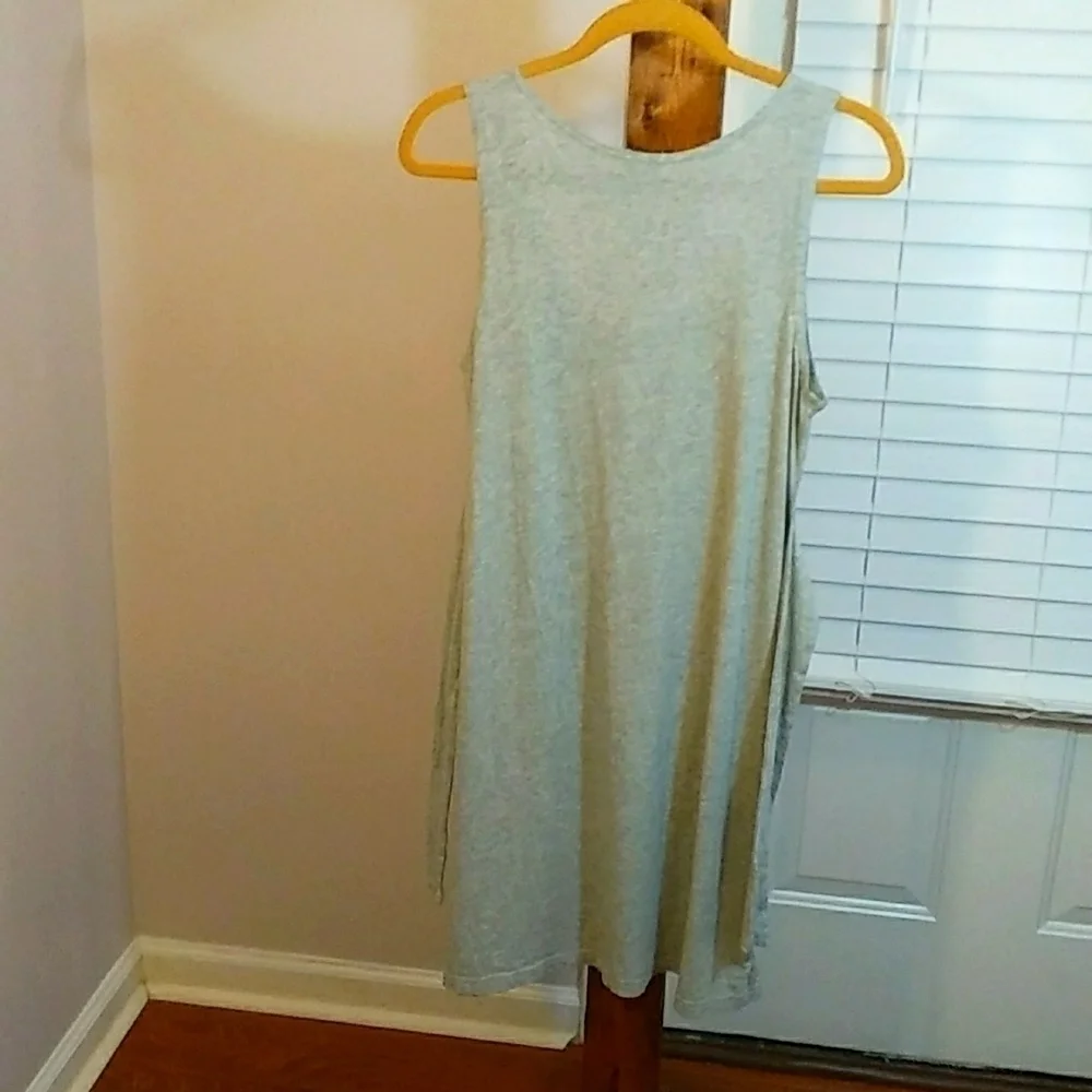 J Crew Womens Gray Long Line 100% Cotton Jersey knit Sleeveless with Belt Size M
